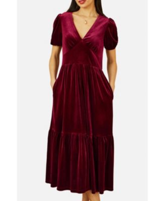 Women's Velvet Midi Dress