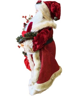 15" Cardinals in a Tree Santa Claus Figurine