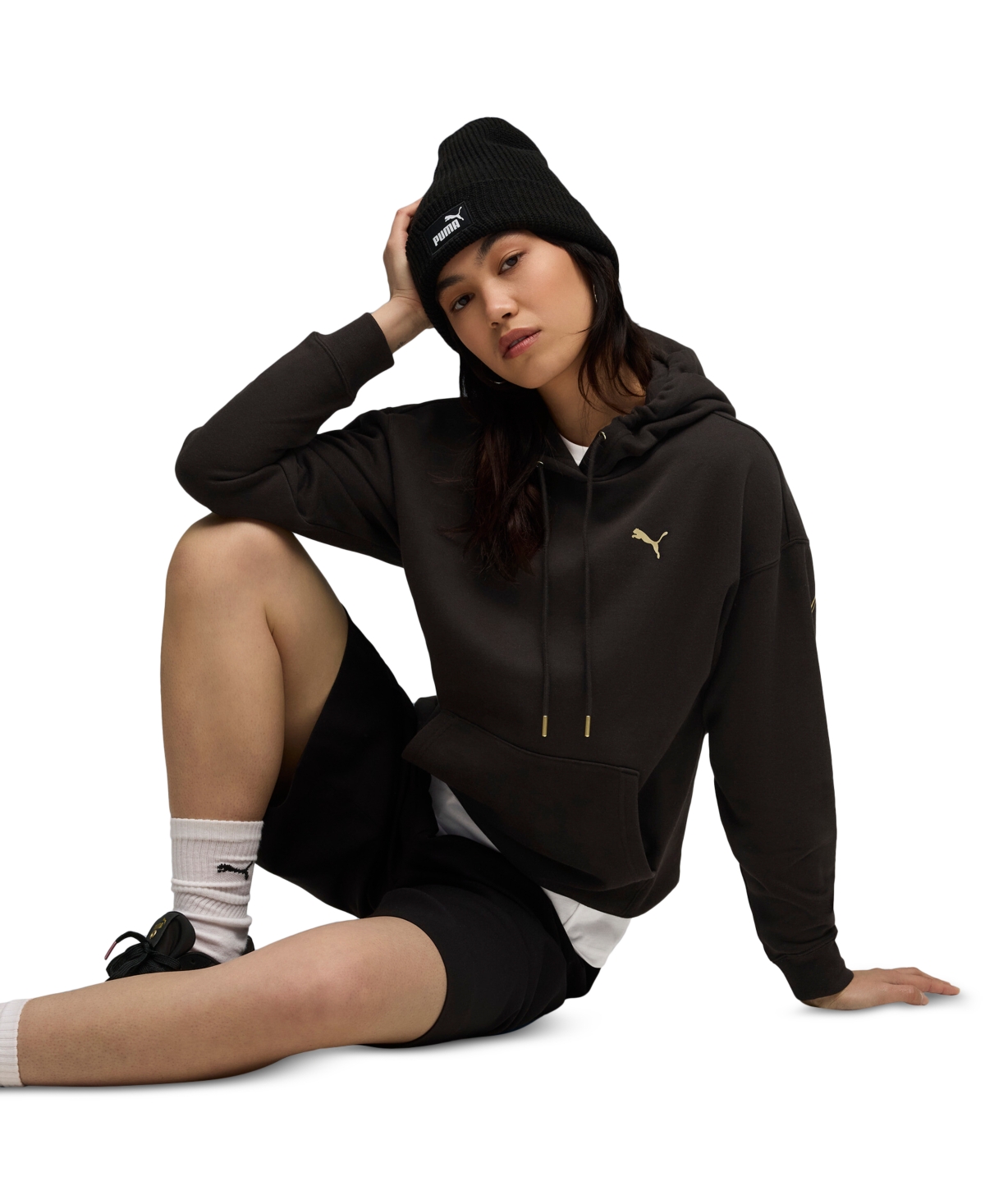 Puma Women's Maximal Metallic Comfort Hoodie In Brown