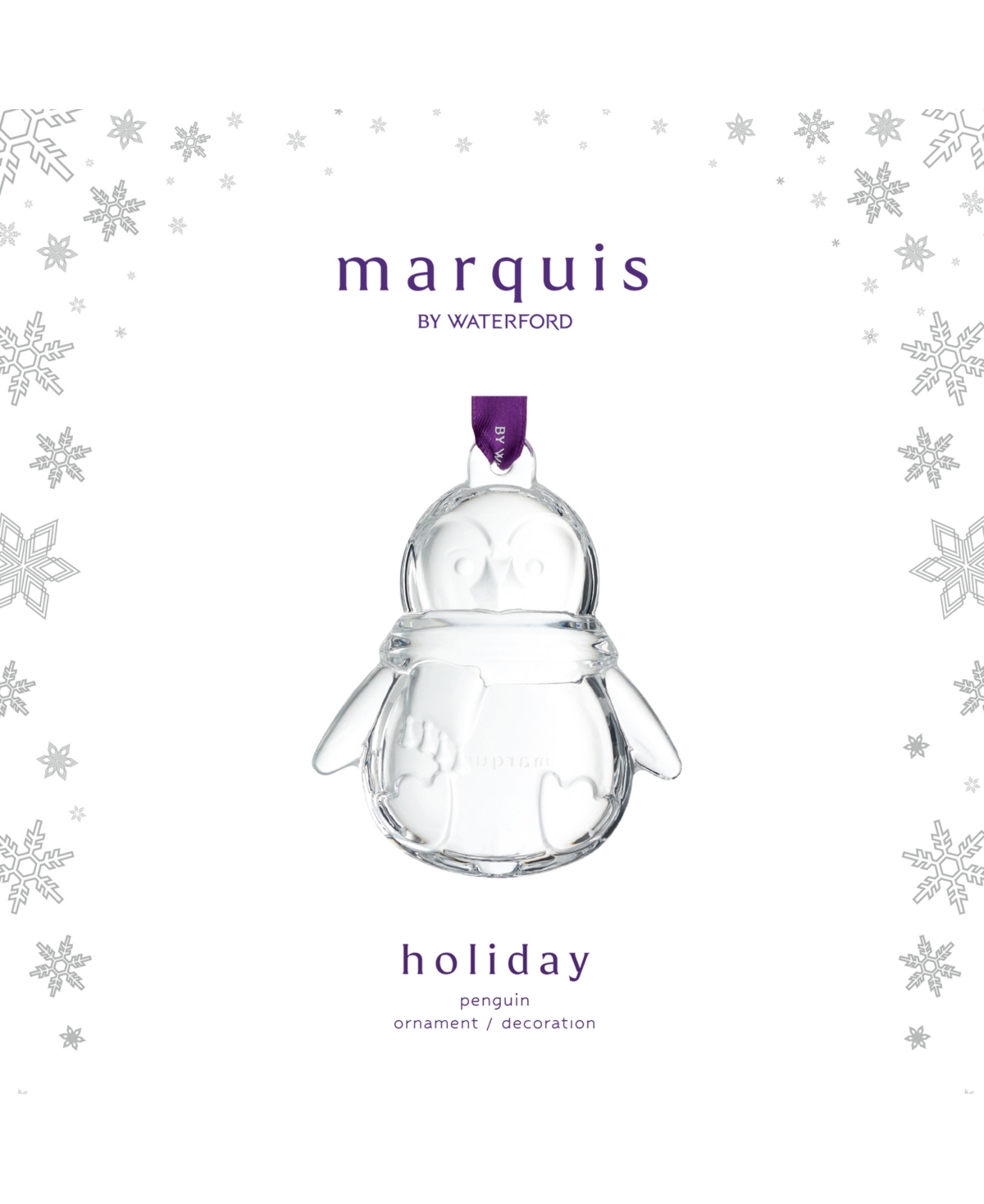 Marquis By Waterford Crystal Penguin Ornament In Purple