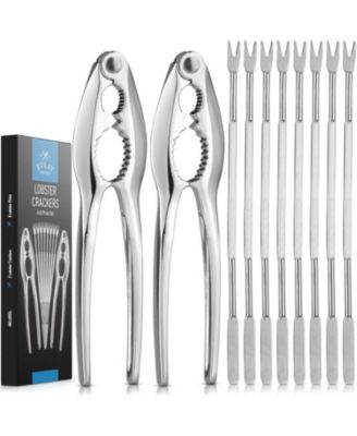 10-Piece Crab Crackers and Tools Set - Heavy Duty Crab Leg Crackers and Tools & Sharp Tines