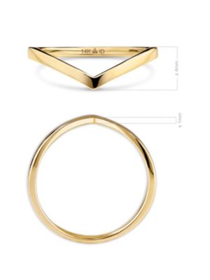 Women's Wishbone Ring in 14K Gold.