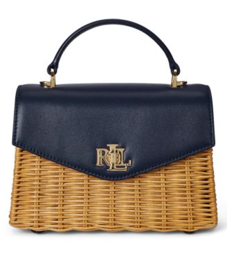 Lauren Ralph Lauren - Farrah Small Rattan And Leather Satchel Bag