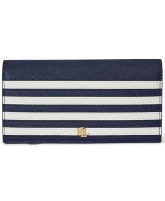 Crosshatch Leather Slim Snapped-Closure Wallet