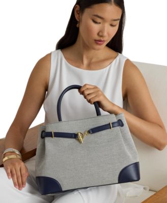 Cross-Dyed Canvas Large Blaike Satchel Bag