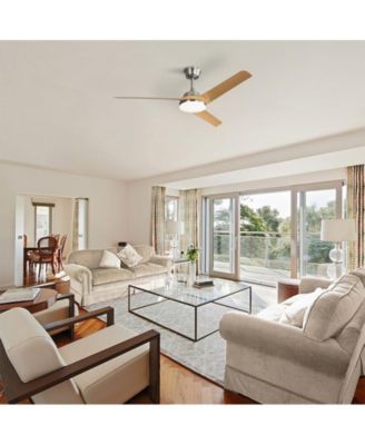 52" Modern Ceiling Fan with 3 Blades, Tri-Color Dimming, Remote Control & Timer perfect for stylish and efficient indoor cooling.