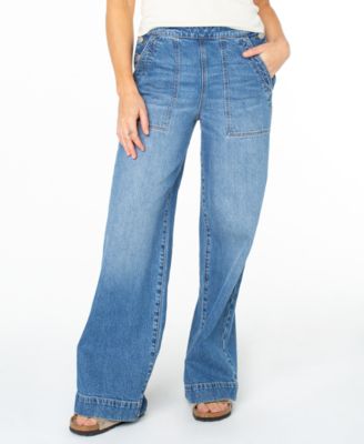 Women's Sea Plume Fixed Waist Denim Mid-Rise Jeans