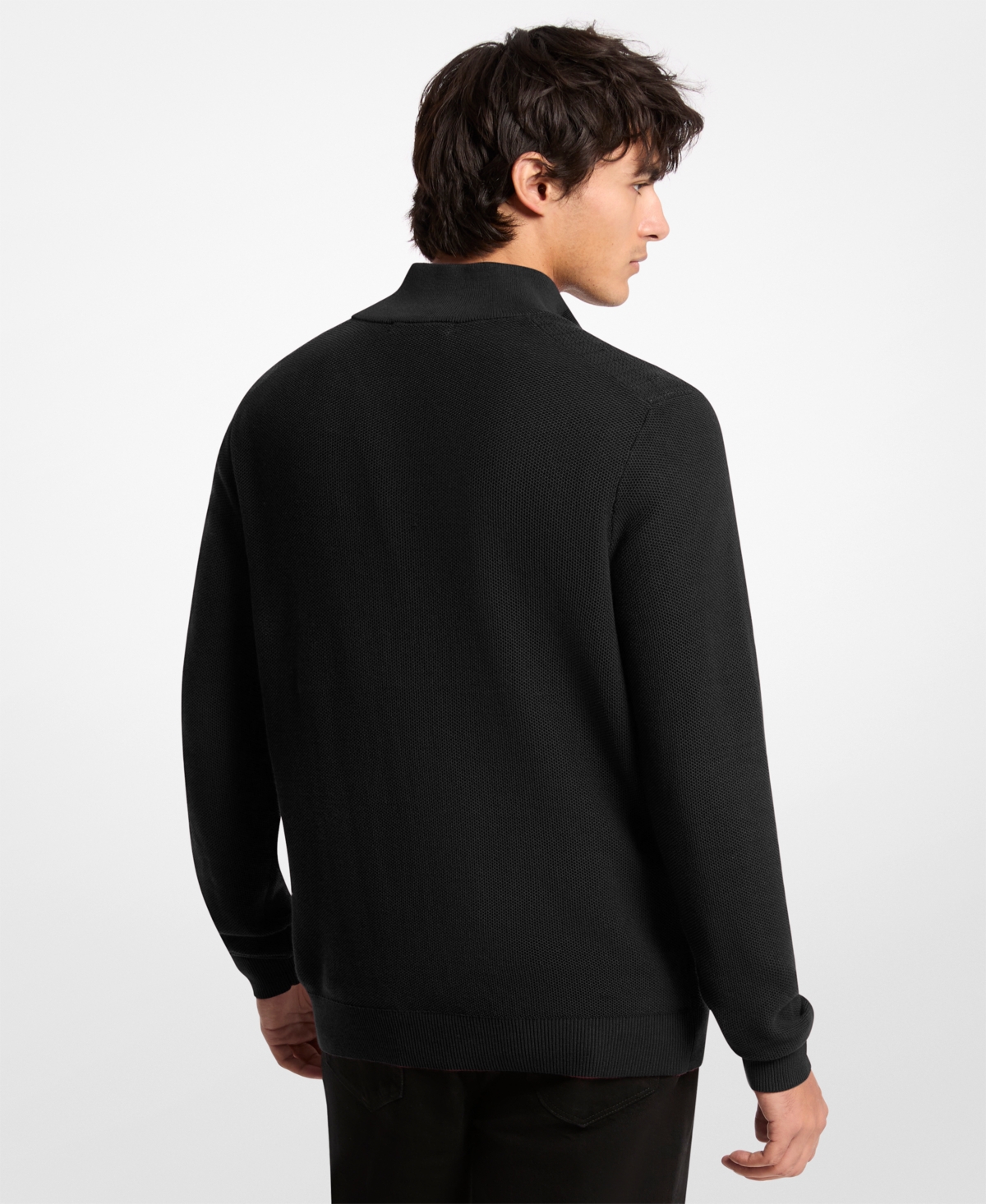 Michael Kors Men's Mouline Texture Quarter-Zip Sweater