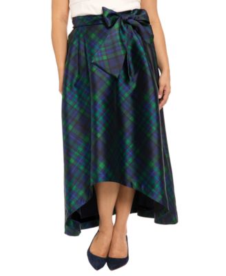 Muse - Plus Size High-Low Plaid Ball Gown Skirt