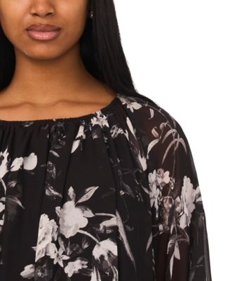 Women's Printed Long-Sleeve Mini Dress