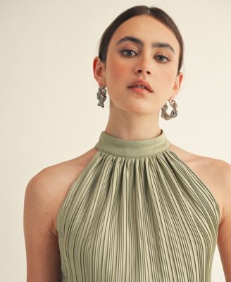 Women's Celestine Halter Neck Ruffle Bottom Mini Dress