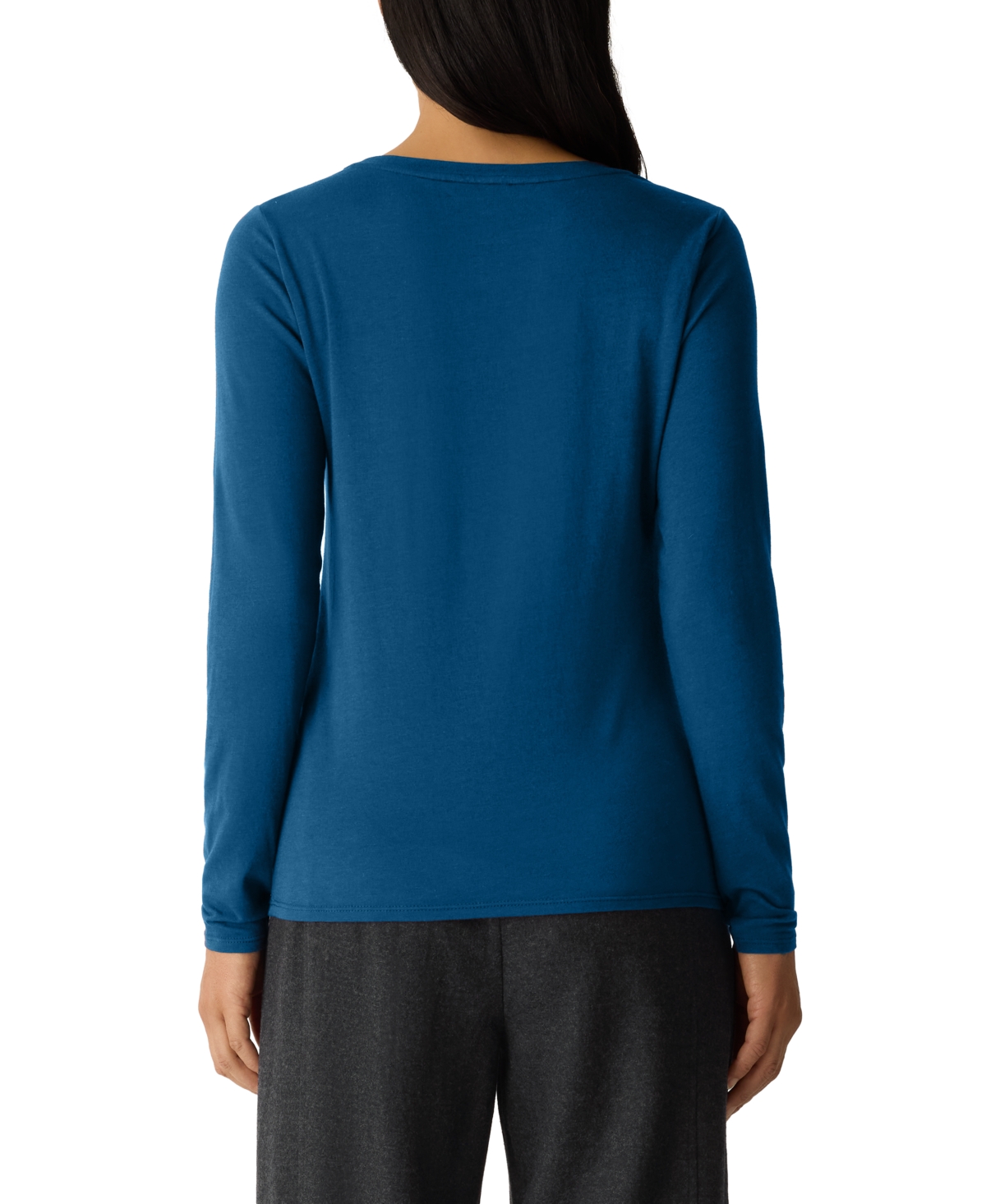 Eileen Fisher Women's Round Neck T-shirt In Blue