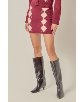 Women's Argyle Knit Skirt