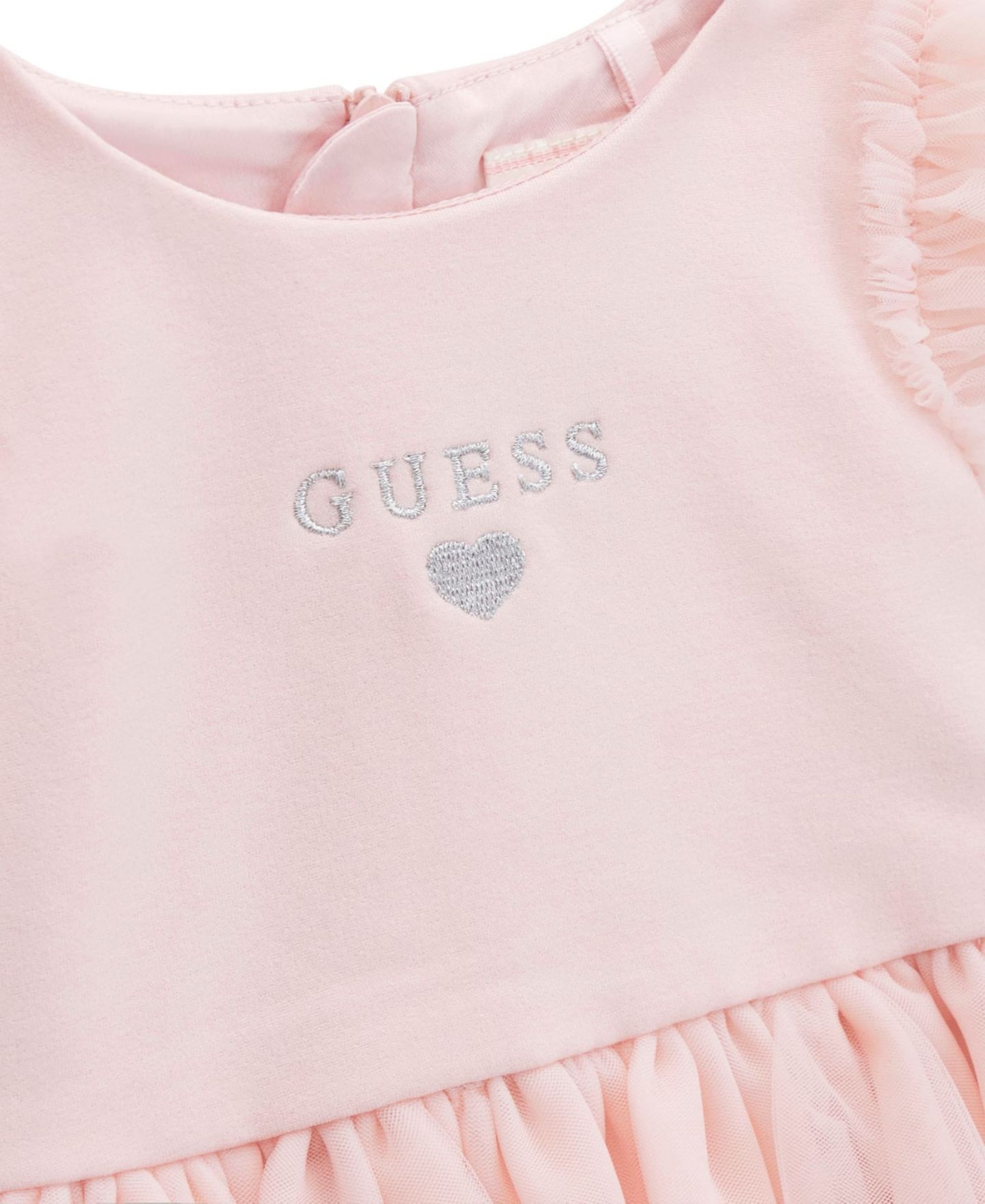 Детское платье GUESS из понте с коротким рукавом и чехлом на подгузник, цвет: Розовый — фото 4