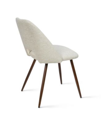 Modern 5-Piece Glass Top Dining Set for Small Spaces, 39.4'' Round Table with Fabric Chairs for Kitchen or Apartment-Maison Boucle