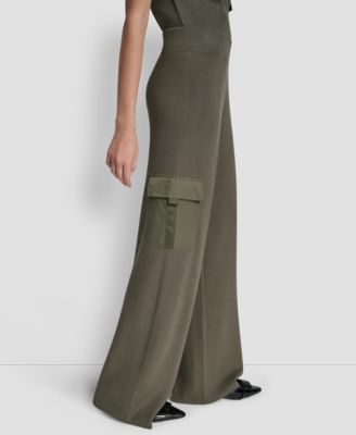 Women's Knit Straight-Leg Cargo Pants