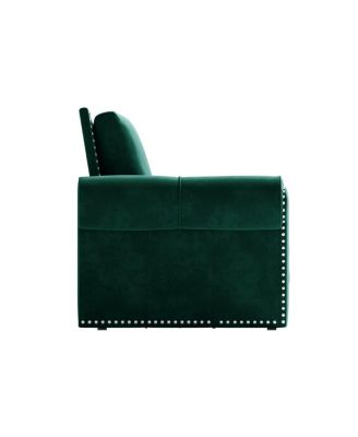 93.7" Velvet King Pull Out Sofa Bed, 3-in-1 Convertible Sleeper Couch with Chaise & Nailhead Trim for Living Room or Guest Room