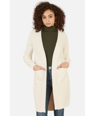 Women's Cable Knit Long Sleeve Long Cardigan