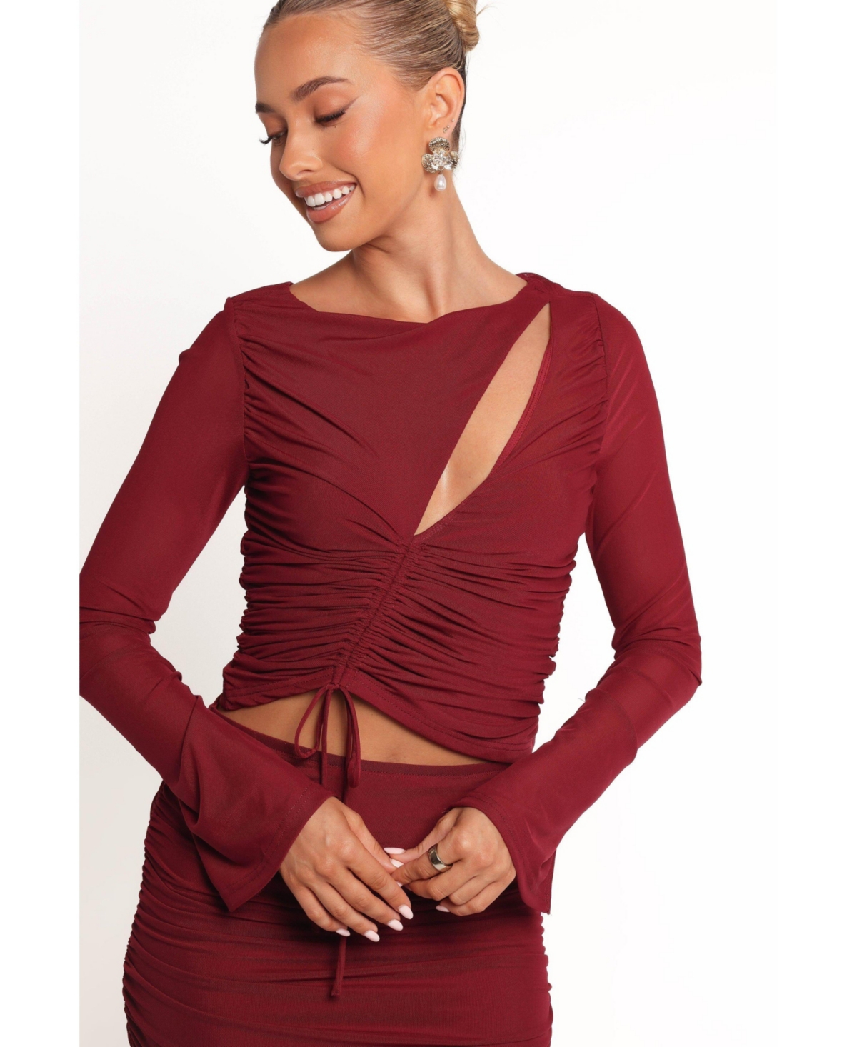 Petal and Pup Women's Wella Ruched Knit Top - Berry