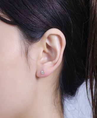 Trio Cubic Zirconia and Mother of Pearl Flat Back Earrings Set