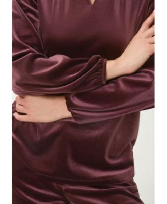 Women's Velvet Peekaboo Top
