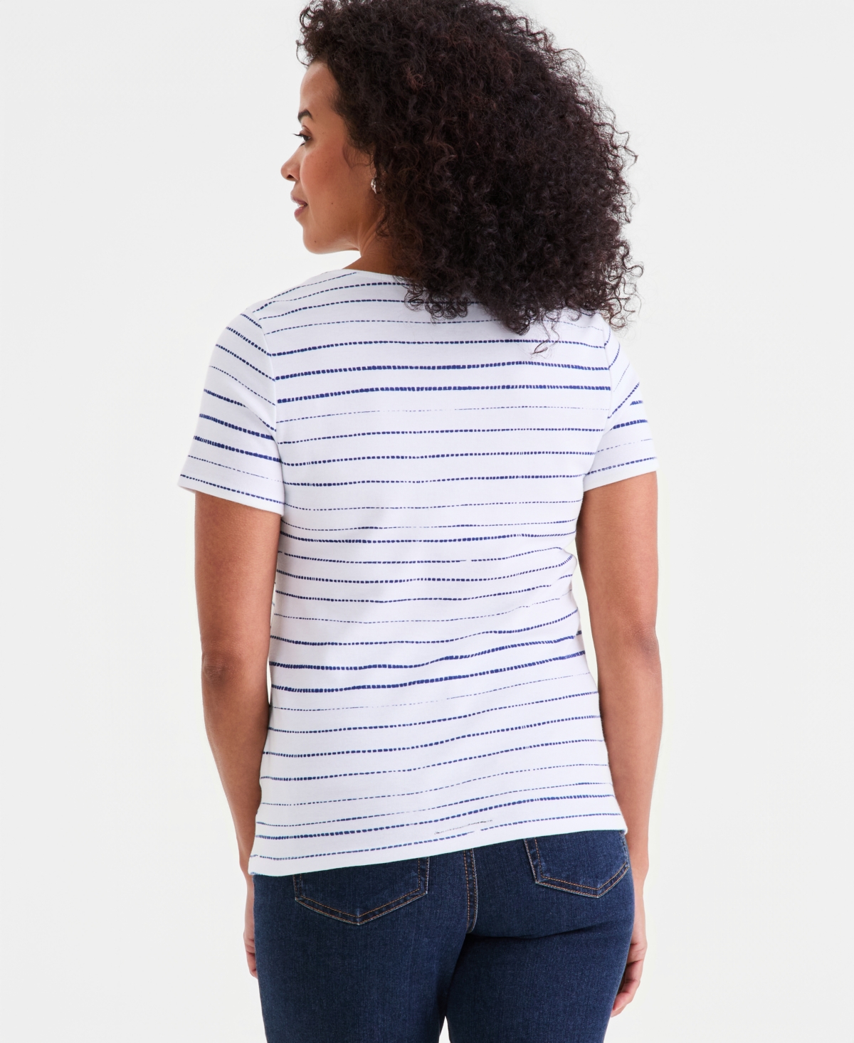 Style & Co Women's Printed Short-Sleeve Scoop-Neck Top, Macy's Exclusive