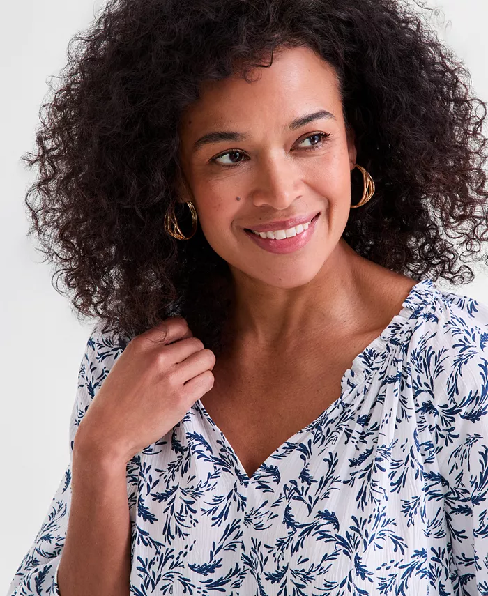 Women's Printed Flutter-Sleeve Top, Macy's Exclusive - thumbnail 3