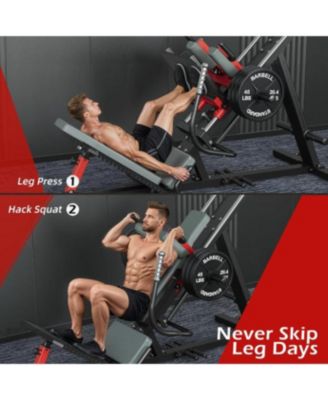 Hack Squat Leg Press Machine, 2 in 1 Adjustable Leg Exercise Workout Machine