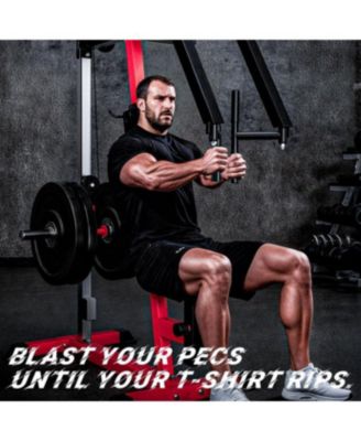 Chest Fly Machine, PEC Deck Fly and Reverse Delt Machine, 450lbs Adjustable Upper Body Workout Equipment for Home Gym