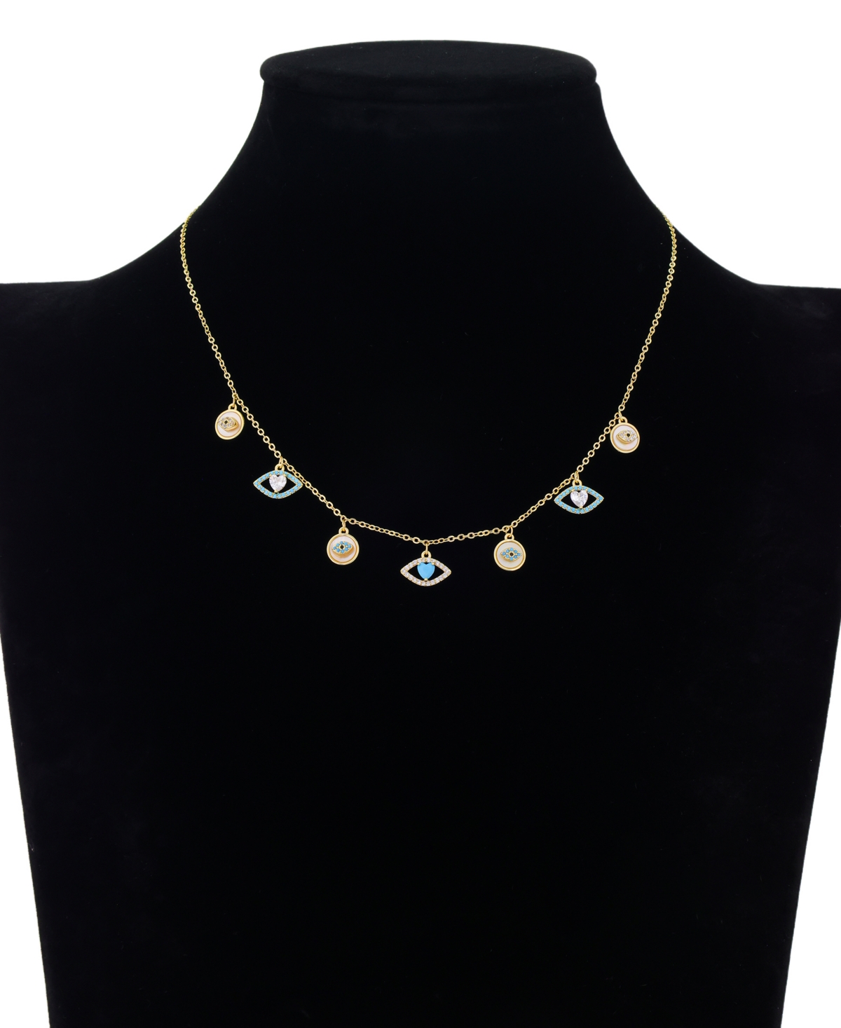 Unwritten Cubic Zirconia Evil Eye Charm Necklace