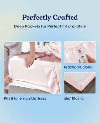 400 Thread Count Cotton Printed 4 Piece Sheet Set, Full Size