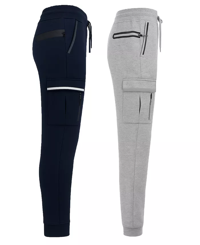 Men's Slim-Fit Tech Fleece Cargo Jogger Pants, 2-Pack - thumbnail 2