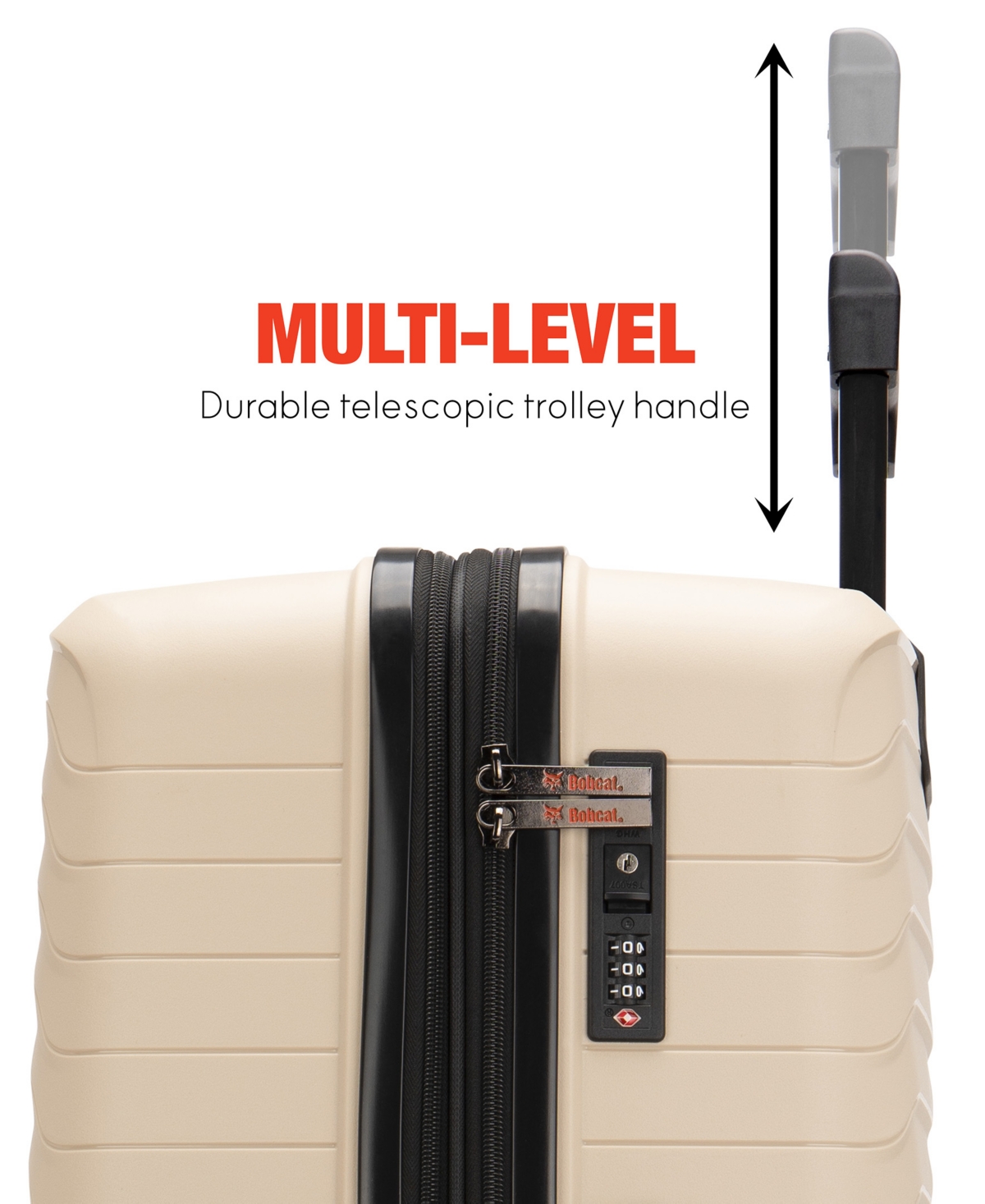 Bobcat Excavator 3 Piece Expandable Spinner Luggage Set With Tsa Lock In Neutral