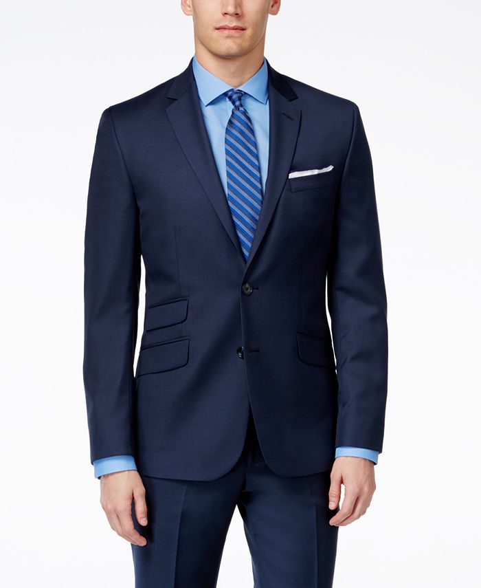 Kenneth Cole New York Navy Solid Extreme Slim-Fit Jacket - Macy's