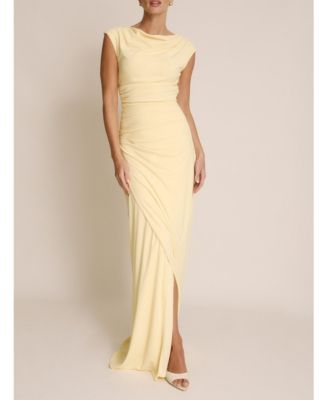 Women's Cowl Gathered Short Sleeve Bridesmaid