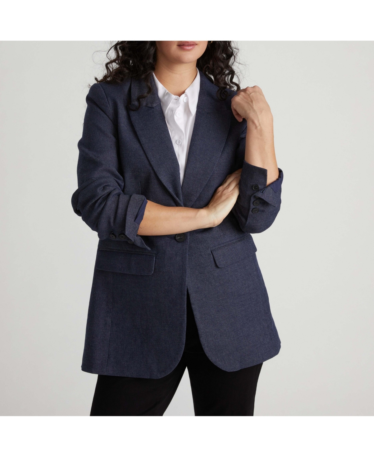 Universal Standard Plus Denim Look Blazer