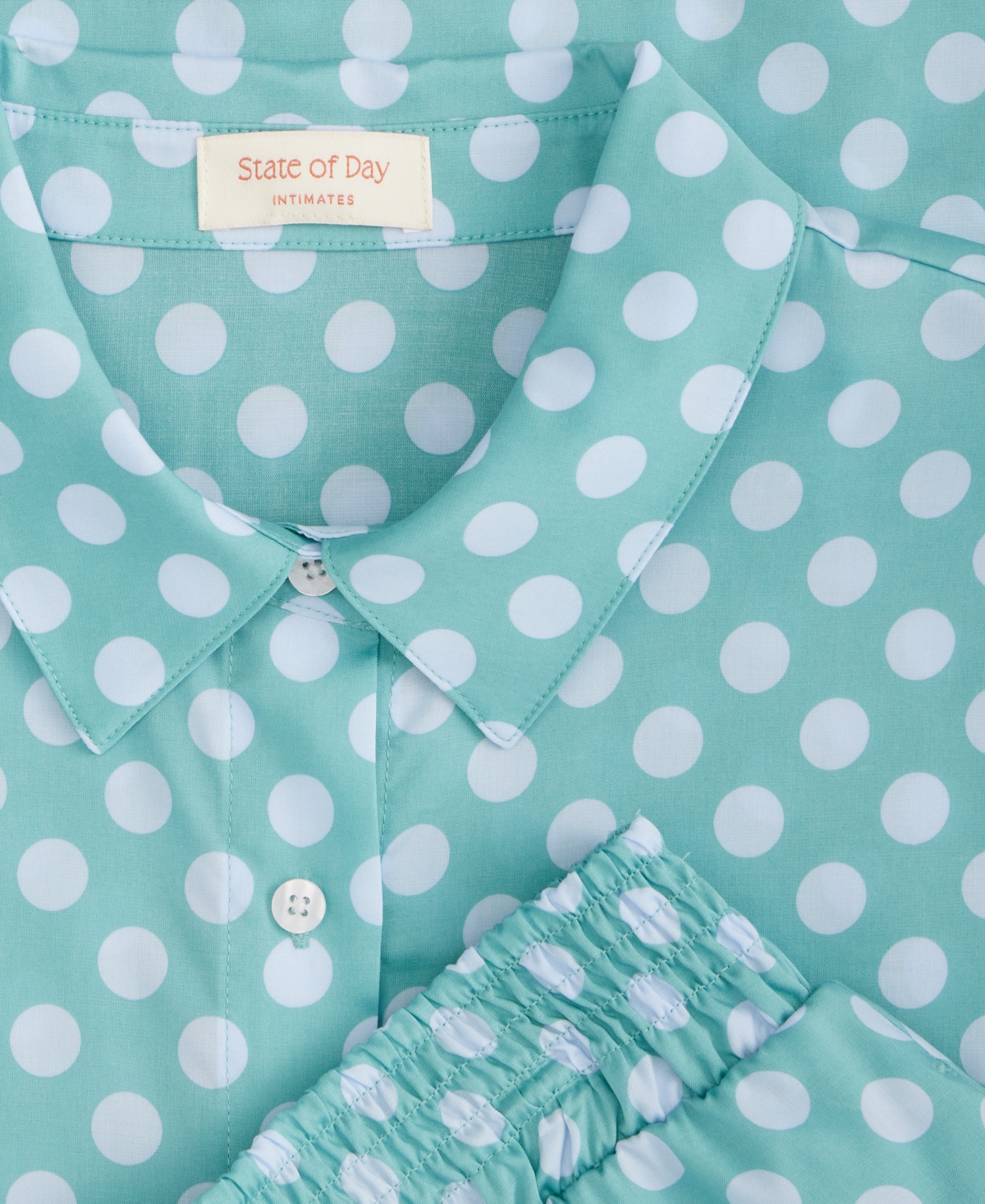 State of Day Women's Woven Top & Ruffle Shorts Pajamas, 2-Piece Set, Macy's Exclusive