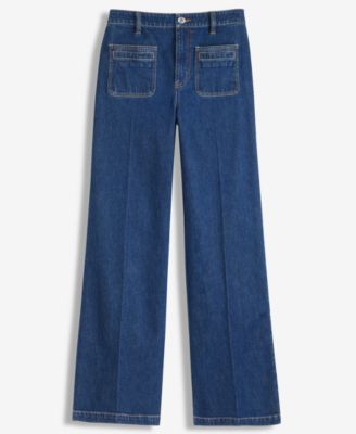 Women's Patch-Pocket High Rise Wide-Leg Jeans, Macy's Exclusive