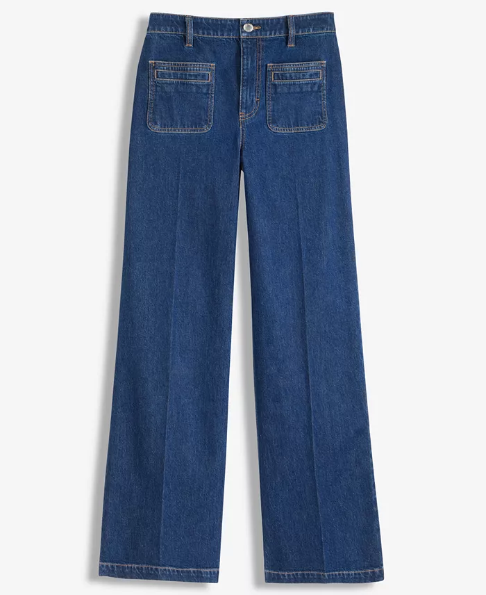 Women's Patch-Pocket High Rise Wide-Leg Jeans - thumbnail 4