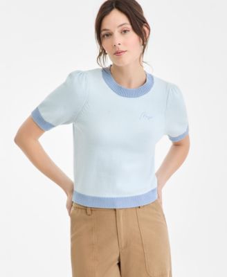 Colorblocked Short-Sleeve Sweater, Macy's Exclusive