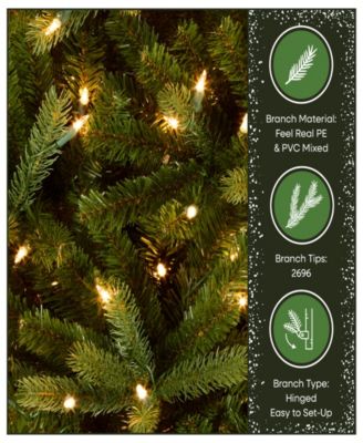 7.5' "Feel Real" Jersey Fraser Medium Fir Hinged Tree with 1000 Clear Lights
