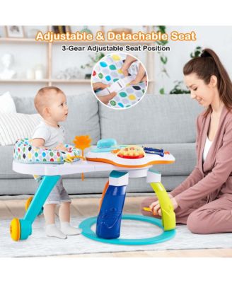 3 in 1 Baby Stationary Activity Center Walk-Around Kids Play Table Set