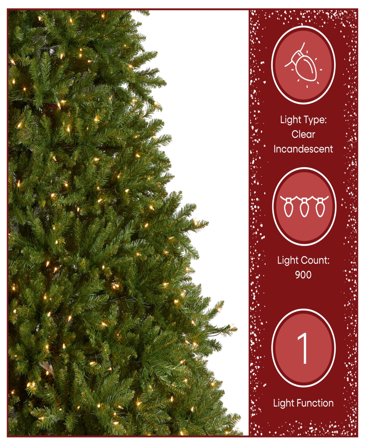 National Tree Company 9' Dunhill Fir Full-Bodied & Hinged Tree With 900 Clear Lights