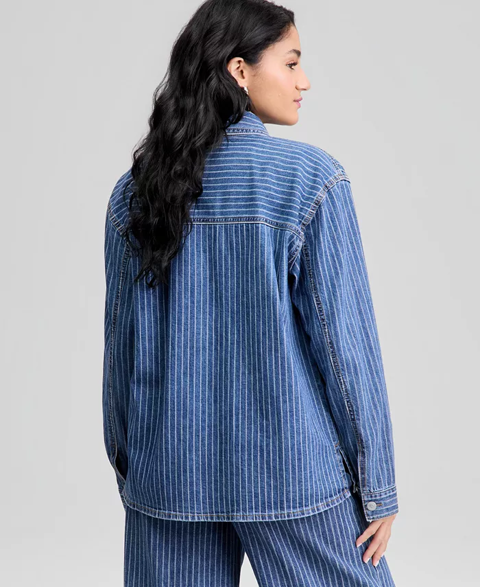Women's Oversized Denim Shirt - thumbnail 4