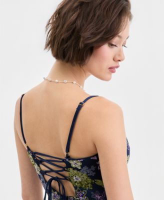 Juniors’ Floral Sequin Gown