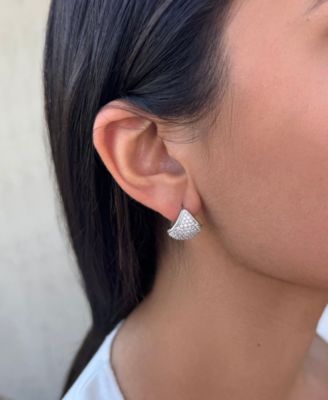 Silver CZ Purse Earrings
