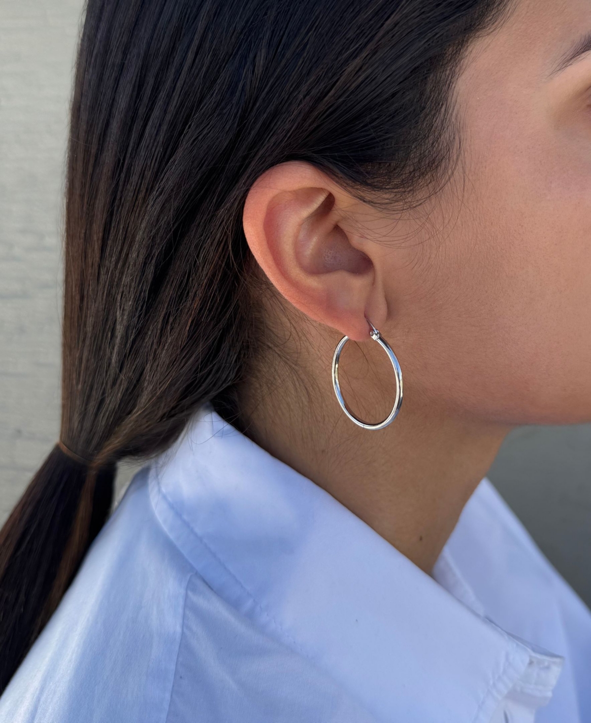 Adornia Silver Cz Infinity and Plain Hoop Earrings Set