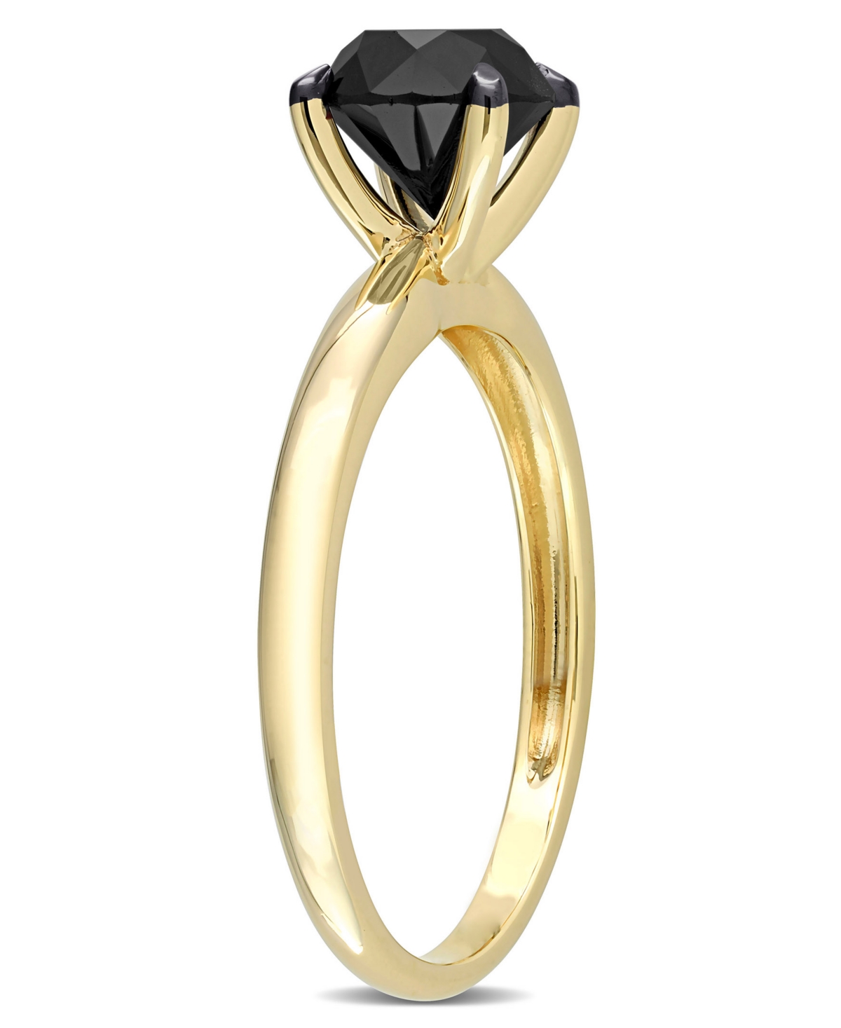 Macy's Black Diamond Solitaire Engagement Ring (1-1/2 Ct. T.w.) In 14k White Gold In Gold