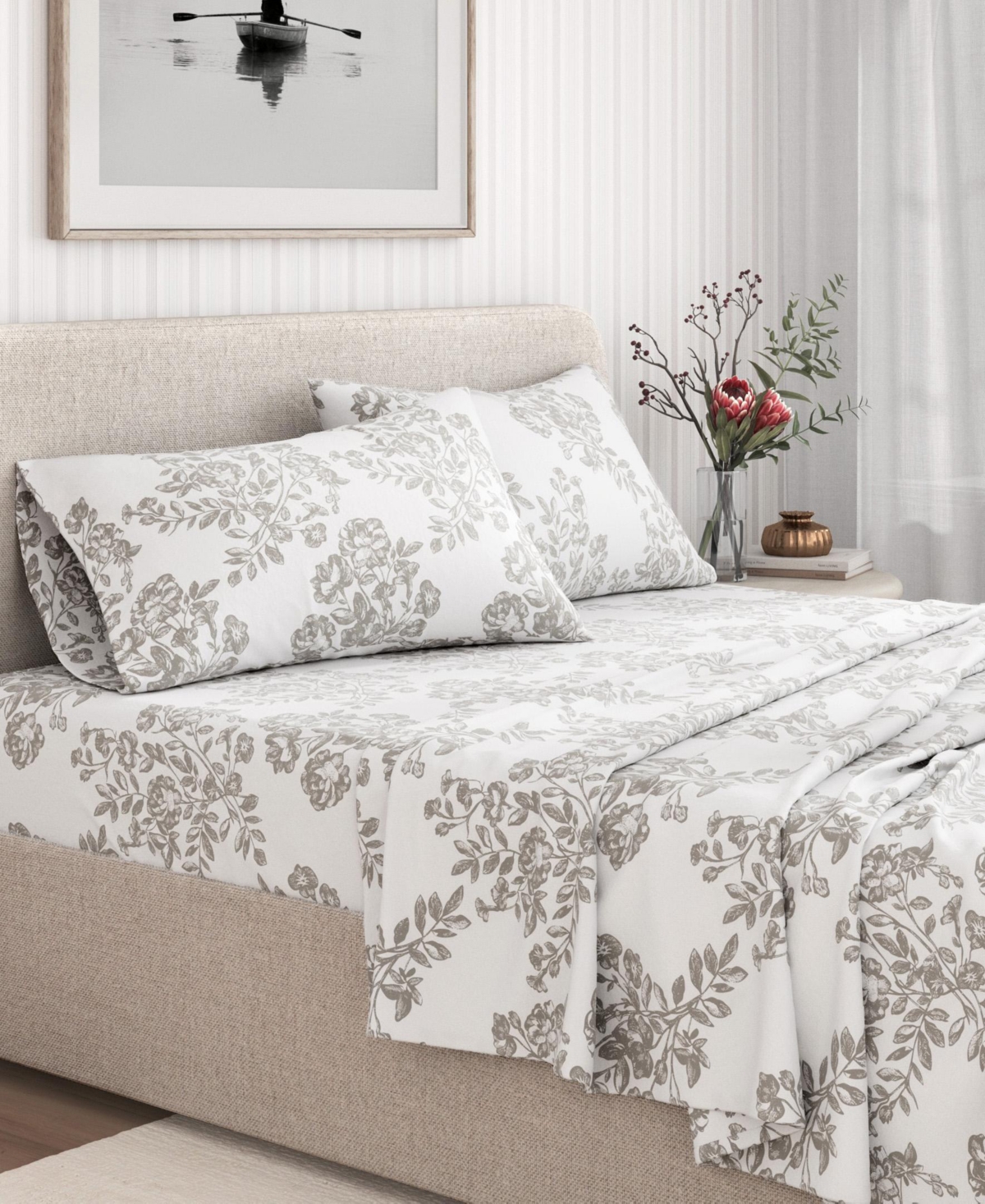 Linery & Co. 100% Turkish Cotton Flannel Printed Sheet Set