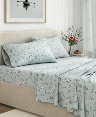 Ultra-Soft Turkish Cotton Flannel Winter Floral Print Sheet